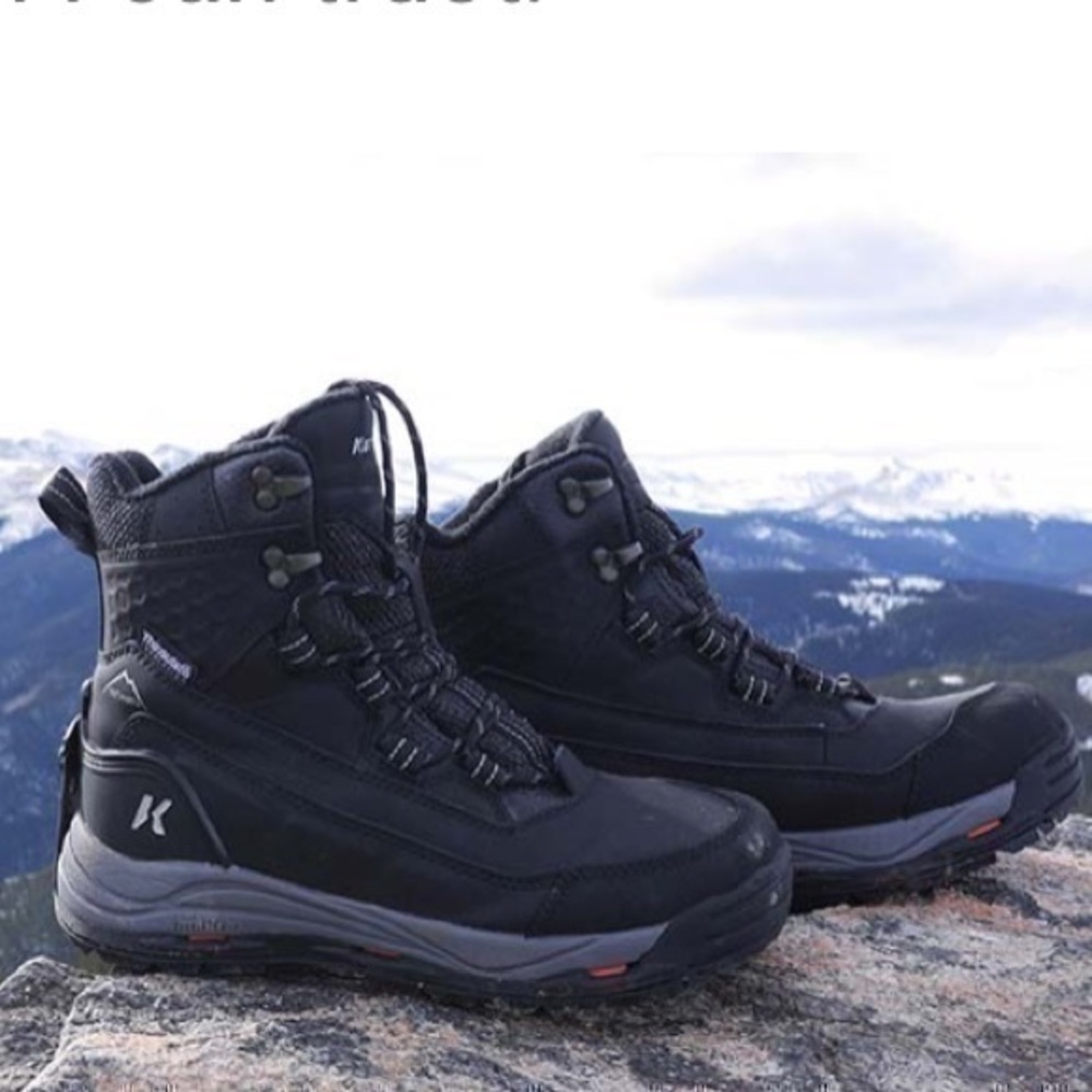 New Korkers Snowmageddon Boots size 9.5 color Black/Gray